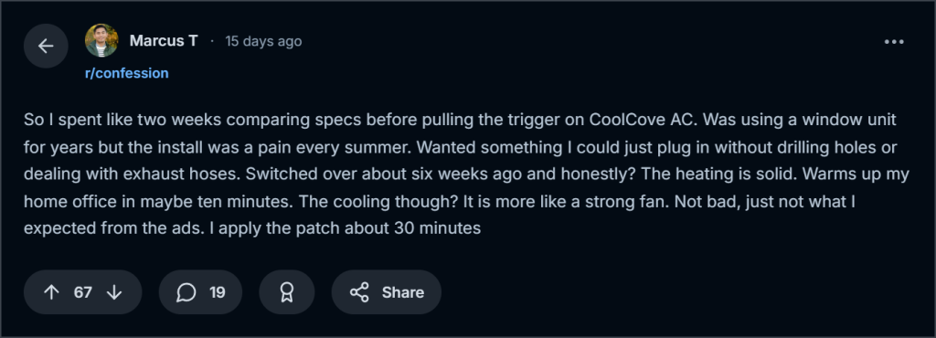 coolcove ac reviews Reddit